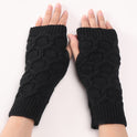 Fashion Short Knitted Wool Warm Half Finger Gloves