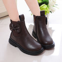 Korean Style Mid-tube Boots British Style Leather