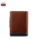 PU Leather Multifunctional Zipper Short Men's Wallet