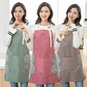 Women Aprons Waterproof Adjustable Neck Strap Absorbent Cooking Gardening BBQ Baking Sleeveless Kitchen Apron with Pocket