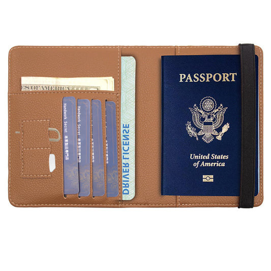 PU Anti-theft Swiping Multifunctional Travel Passport Case Card Holder