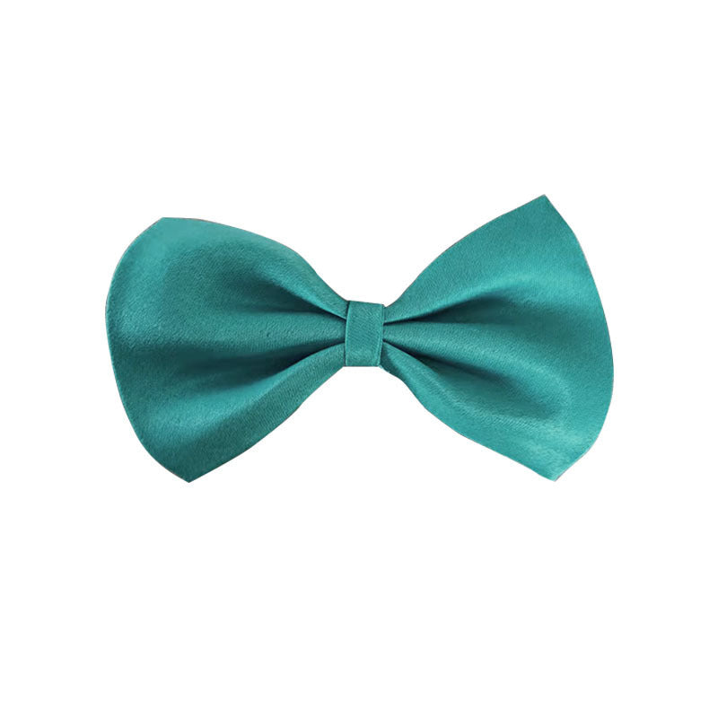 Simple Solid Color Bow Pet Collar