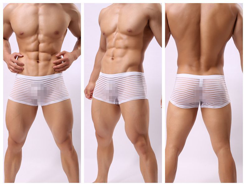 Striped Transparent Boxers For Men