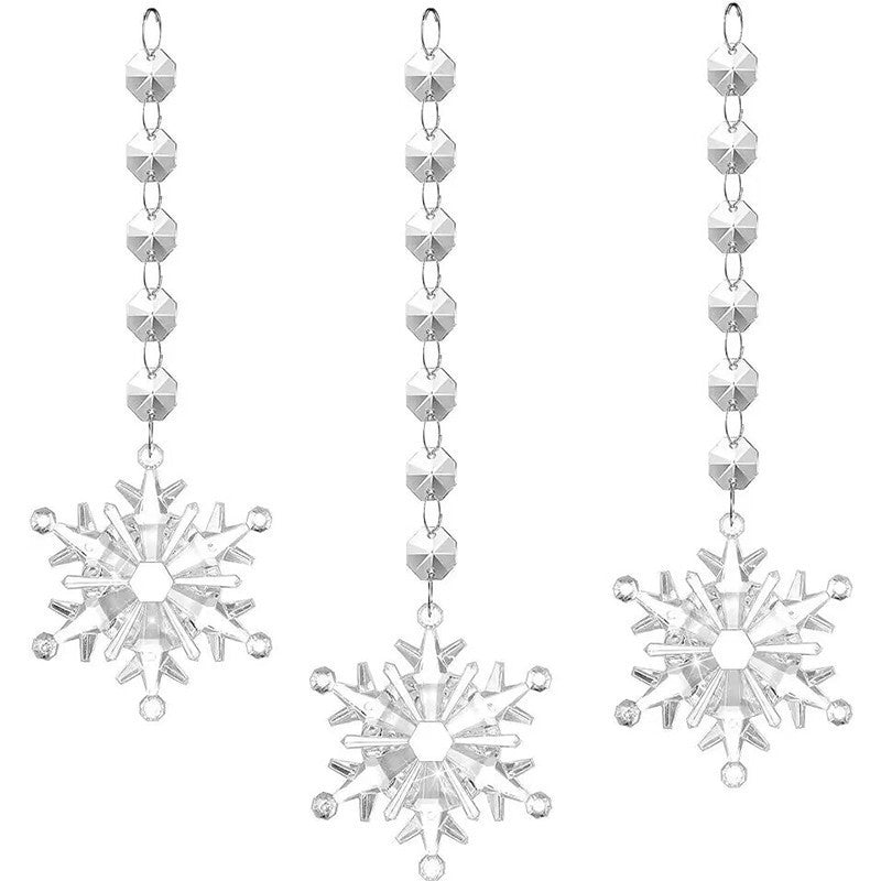 Christmas Crystal Lighting Snowflake Ice Cone Pendant