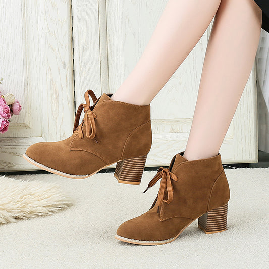 Fashion Martin Boots Suede High Heels