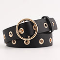 Round buckle wide belt ladies all-match belt