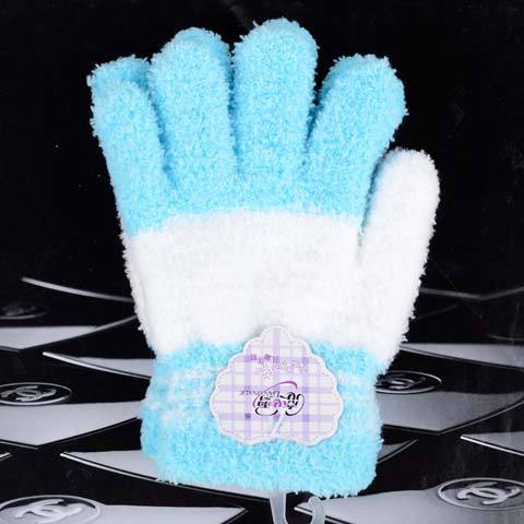 Half Fleece Children's Gloves Warm And Cute Candy Color