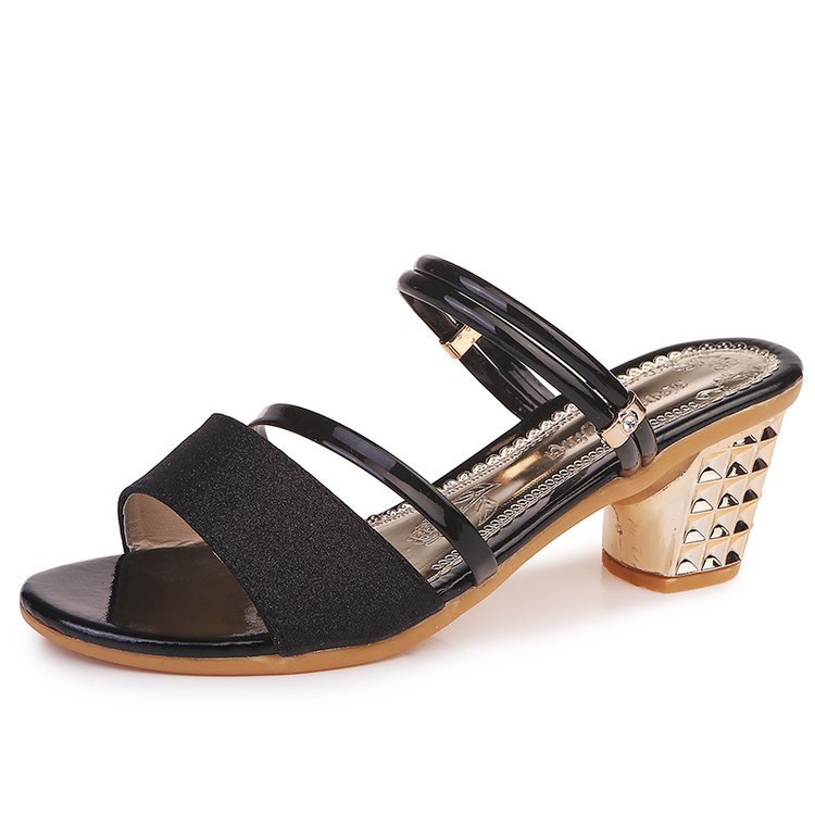 Women's summer chunky heel sandals