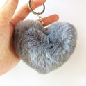 Heart-shaped Fur Ball Keychain Rex Rabbit Plush Car Pendant