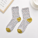 Korean Version Small Fragrant Wind Wrinkle Small Flower Pile Socks