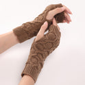 Fashion Short Knitted Wool Warm Half Finger Gloves