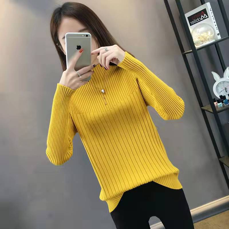 Half Turtleneck Slim Slimming Knitted Sweater