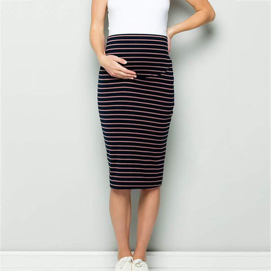 Multifunctional mother breastfeeding stripe mid-length skirt women's spot