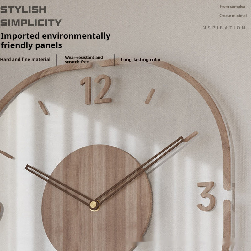 Creative Transparent Wooden Frame Wall Clock