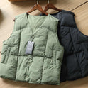 Japanese Retro Simple Men's Winter Thickened V-neck Loose And Warm Vest