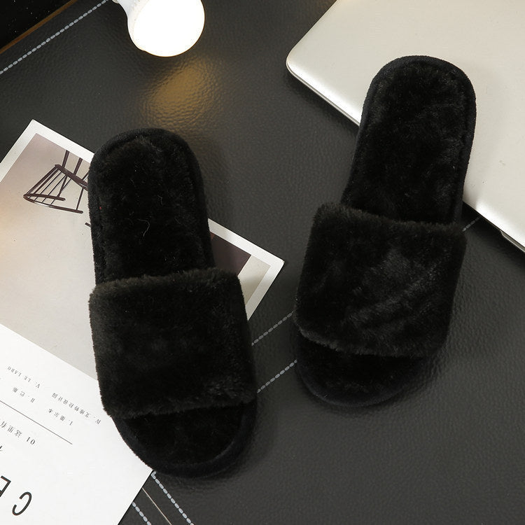 Home furnishing plush one-word plush slippers