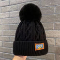 Winter Fleece-lined Woolen Thickened Warm Knitted Hat