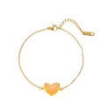 Color Resin Salt Ore Heart Bracelet Female