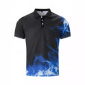 Lapel Digital Printed Button Business Short Sleeve