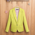 European and American women's candy color one button small suit lining Slim long-sleeved blazer