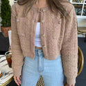 Knitted Top Women's Round Neck Sweater Coat