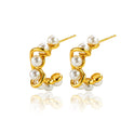 Affordable Luxury Fashion Retro Stud Earrings Gold Titanium Steel