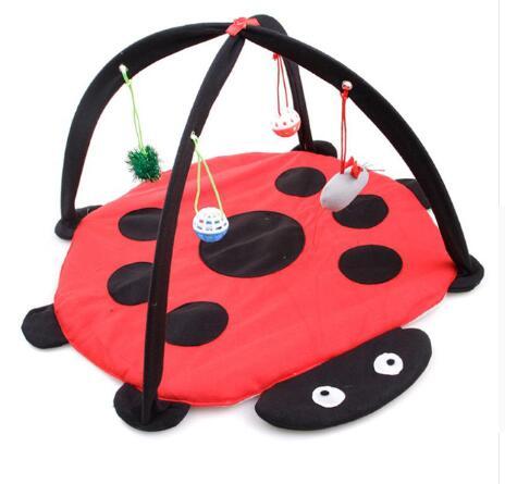 Cartoon Cat Play Tent Multifunctional Cat Hammocks Kitten Sleep Bed Foldable Cat Mat with Balls Cat Play House Toy