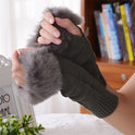 Women's Fashion Simple Solid Color Half Finger Gloves