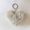 Heart-shaped Fur Ball Keychain Rex Rabbit Plush Car Pendant