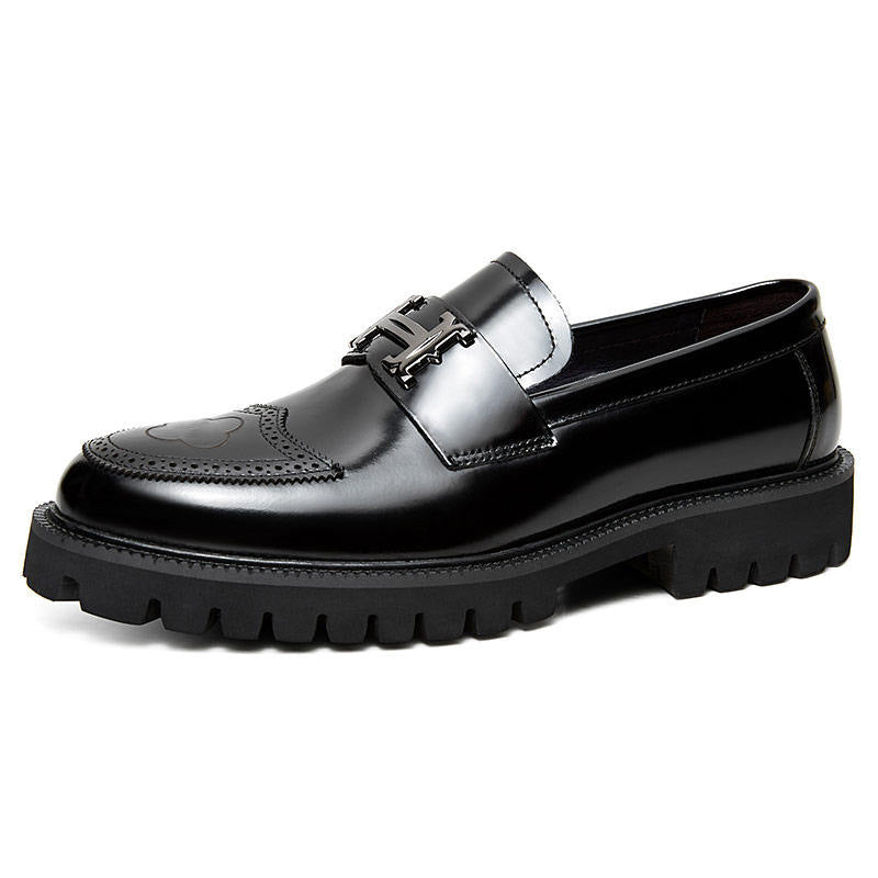 Slit Beads Matte Craft Leather Shoes Men