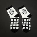 Fall New Preppy Style Cartoon Illustration Portrait Socks