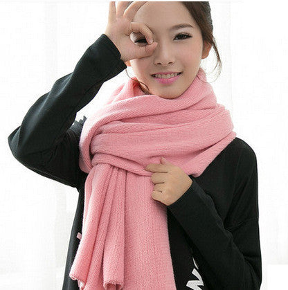 Casual Solid Color Warm And Long Couple Scarf