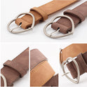 Women's Alloy Peach Heart Japanese Buckle Frosted Leather Wide Belt