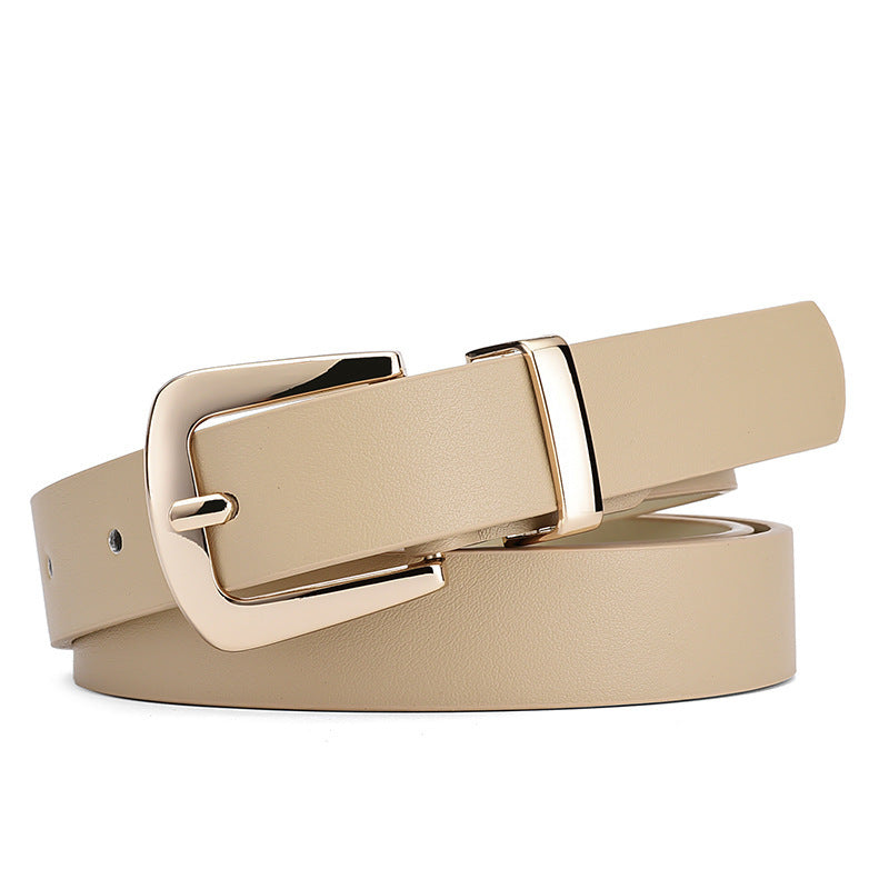 Simple Lady Candy Color Elegant Decoration Belt Gold Buckle Fashion All-match Student