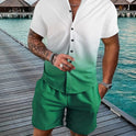 Coconut Tree 3d Printed Short Sleeve Shorts Suit