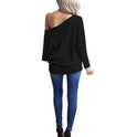 Women's Solid Color Long-sleeved Casual Loose T-shirt