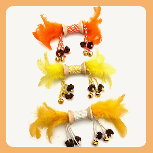 Cat Toys Colored Feathers Galls Fruit Bells Combination Inflated Ego Interactive Molars Gnawing Cat Supplies