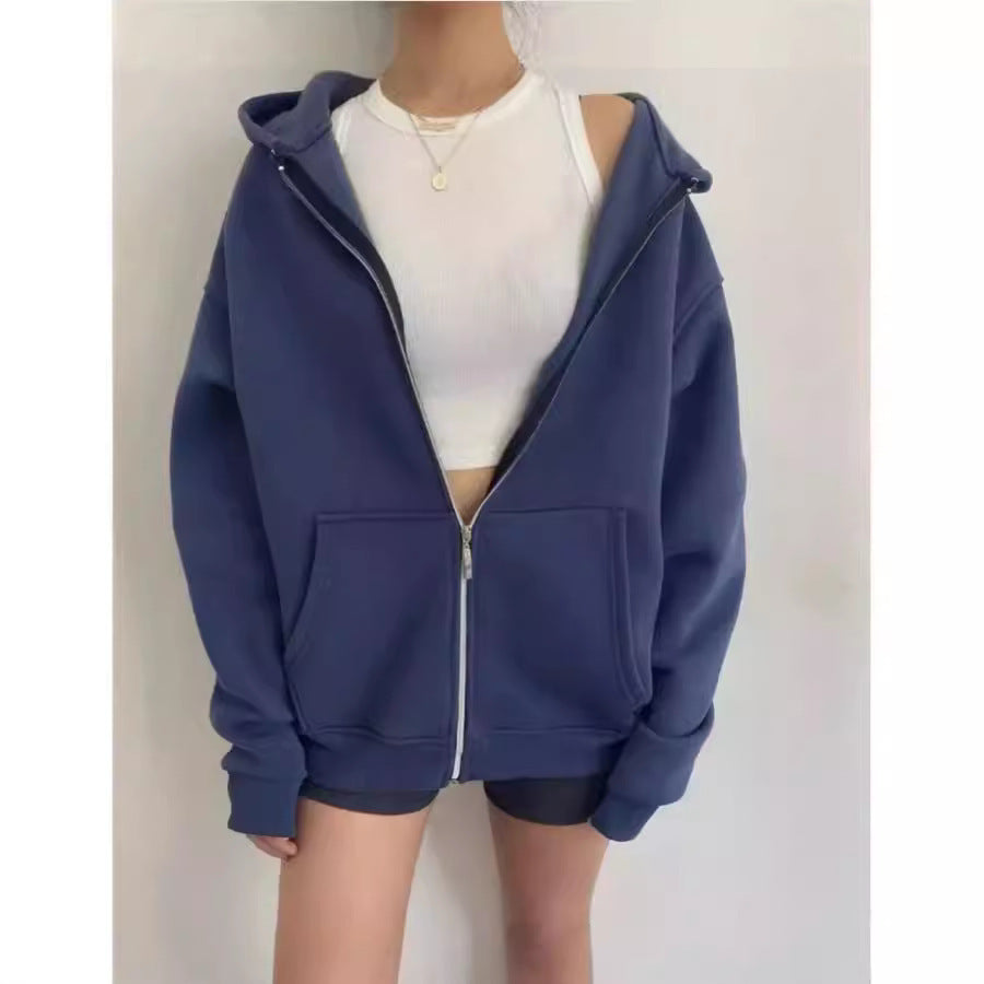 Women's Zipper Hooded Cardigan Coat