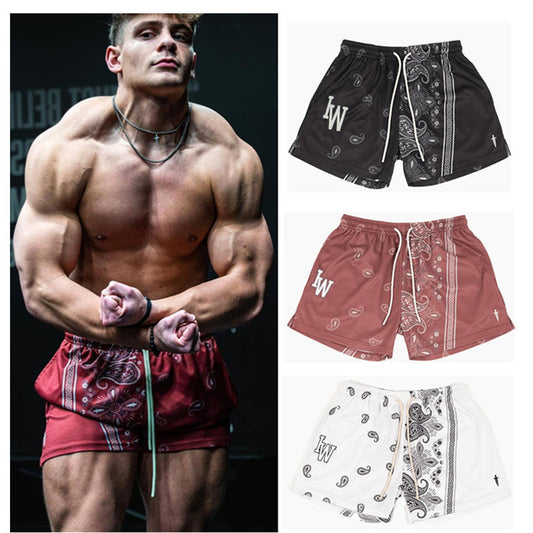 Fitness Mesh Stretch Shorts And Casual Running Pants