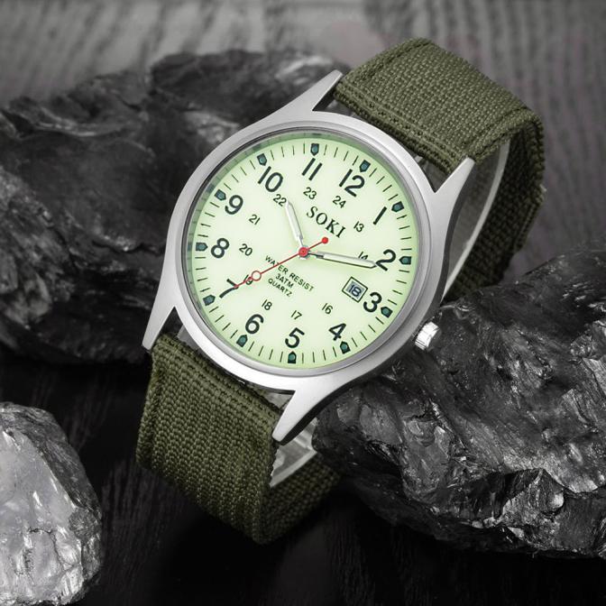 Casual woven nylon strap men's watch