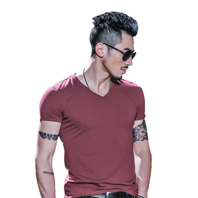 Men's solid color blank T-shirt