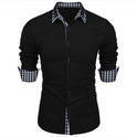 Collar Stitching Plaid Lapel Shirt European And American