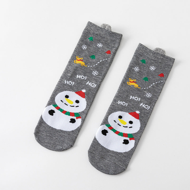 Cotton New Year Cartoon Stereo Ear Cute Elk Christmas Socks