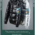 Winter Down Thick Bright Leather Cotton-padded Jacket