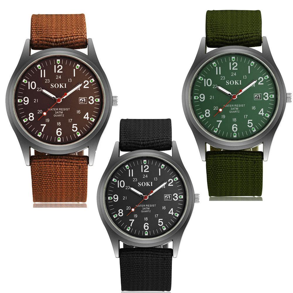 Casual woven nylon strap men's watch