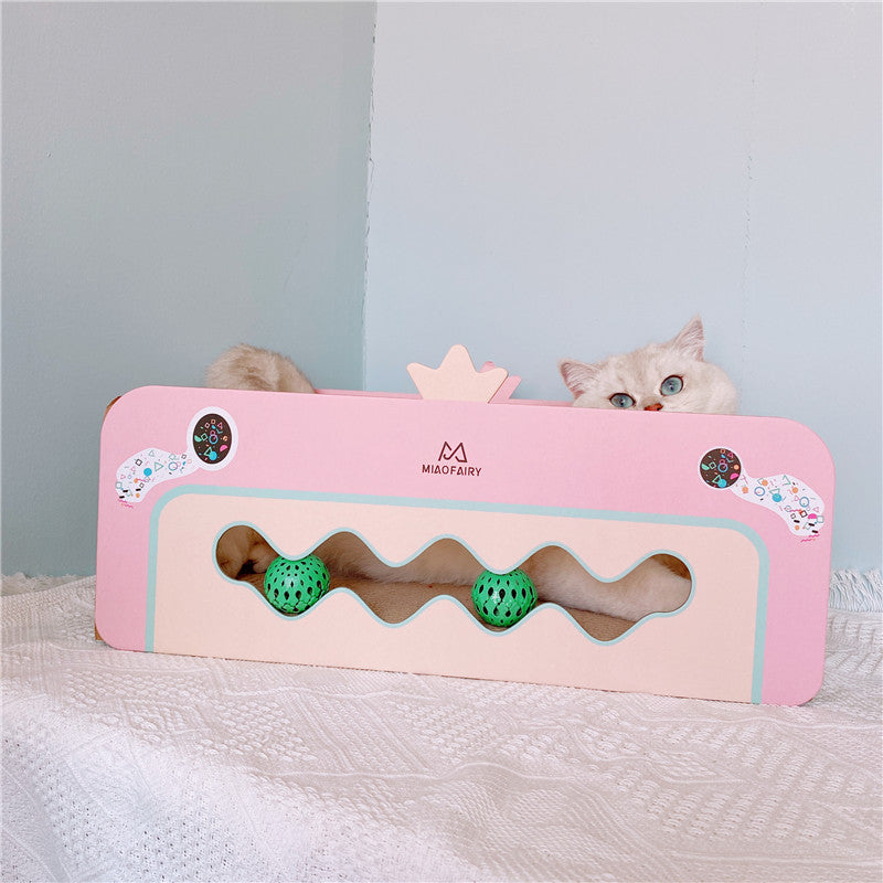 Girl's Heart Corrugated Cat Scratch Board Crown Cat Litter Cat With A Ball Without Dwarfing Cat Claw Toy