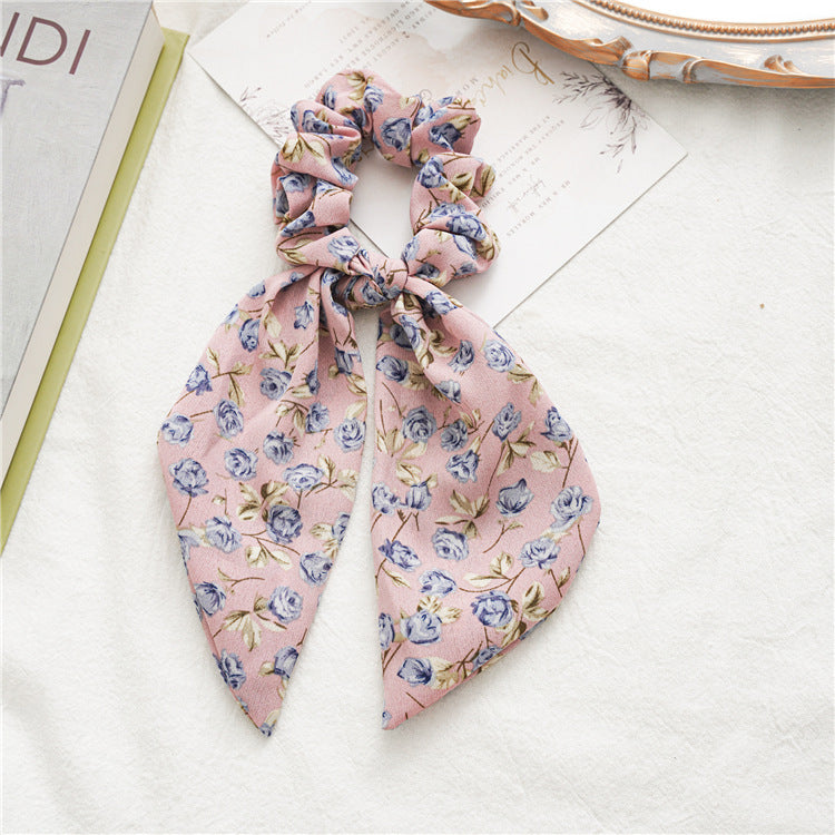 Japan And South Korea Tied Hair Female Cloth Bunny Ear Hair Ring