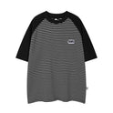 Striped Color Matching Short-sleeved T-shirt For Men