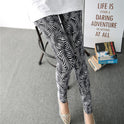 Spring Graffiti Milk Silk Ink Painting Elastic Leggings Wholesale