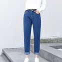 Korean version versatile loose straight denim